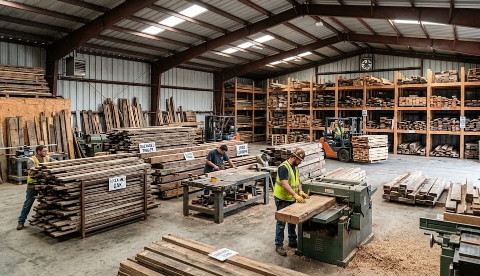 Inside our wood processing workshop